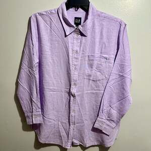 GAP Women's Lavender Button Down Shirt Size L Purple (R1)